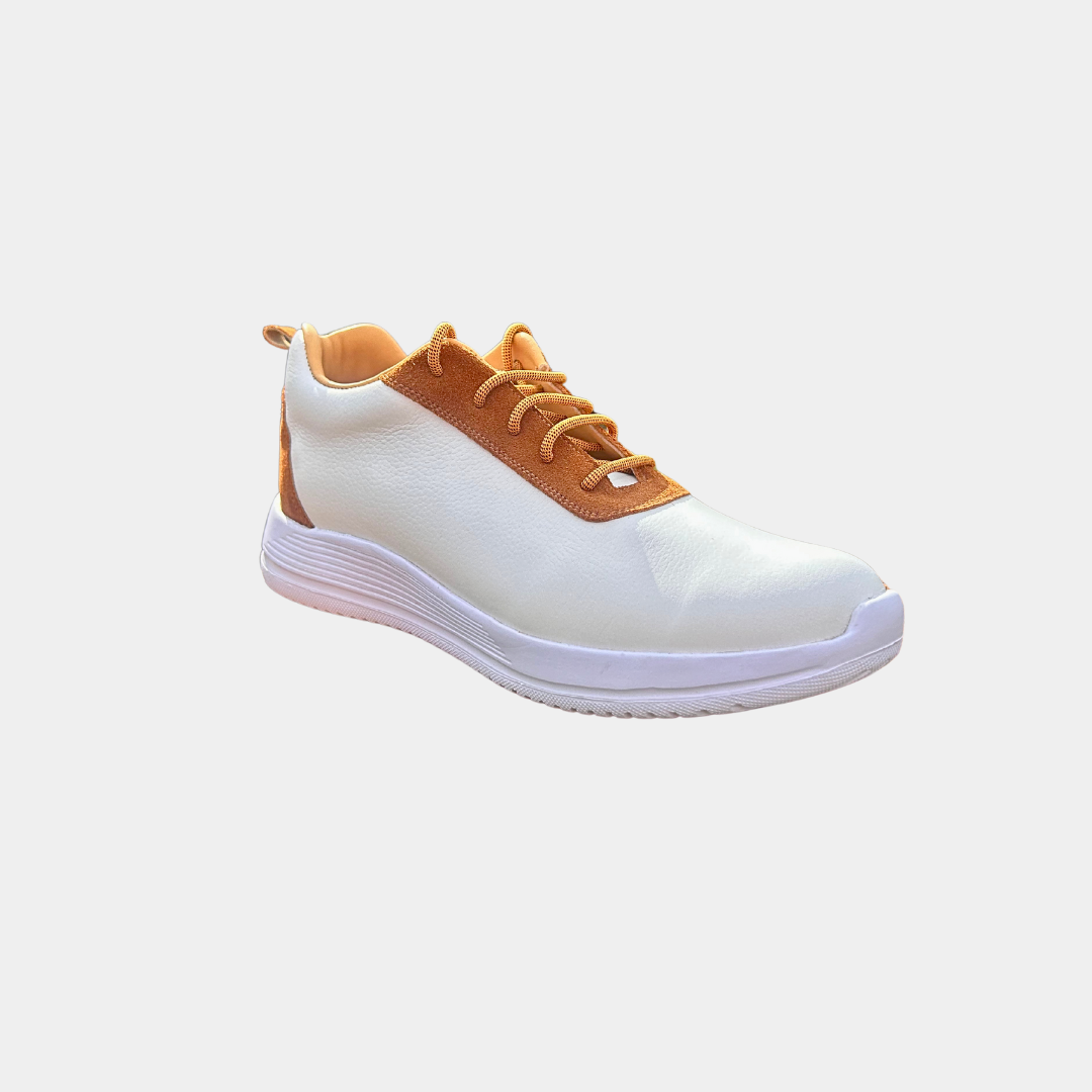 Zapatilla Vintage blanco/ camel
