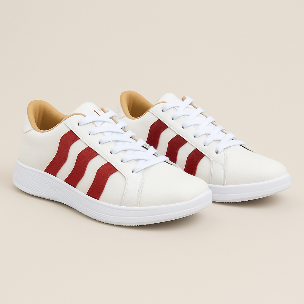 Zapatillas 3 olas blanco/ rojo