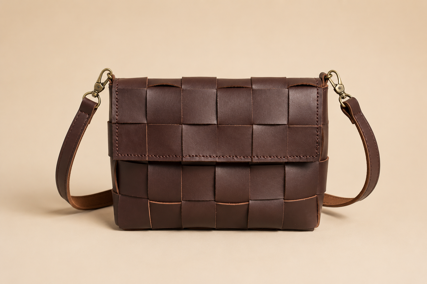 Cartera tejida - Marrón Crazy