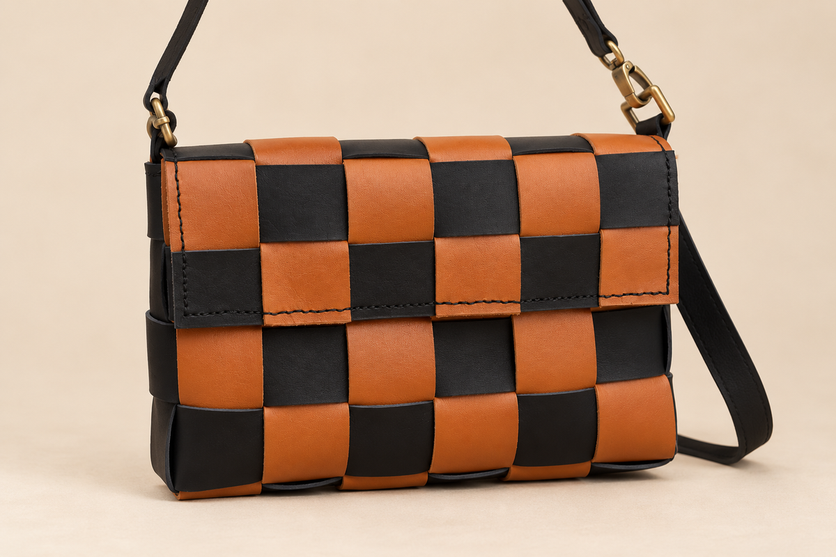 Cartera tejida I - Negro/ miel