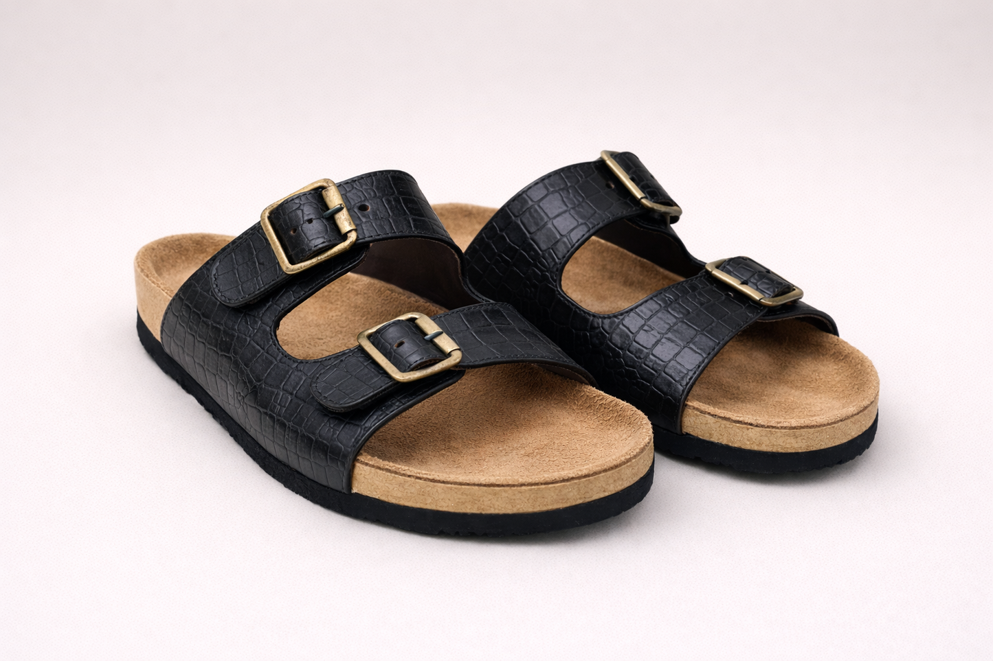 Sandalia Europea - negro croco