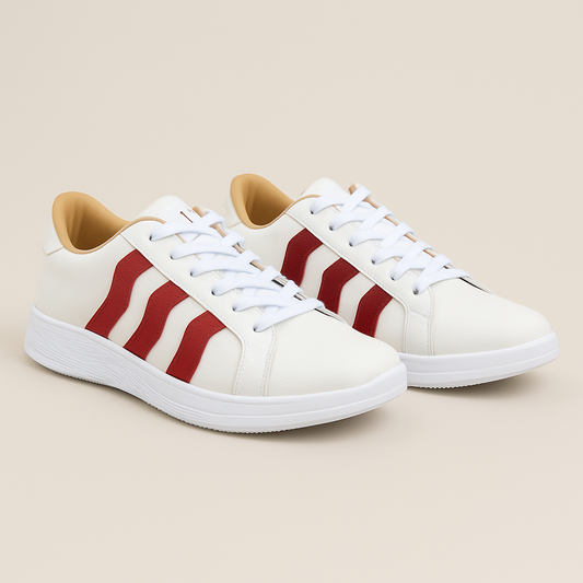 Zapatillas 3 olas blanco/ rojo