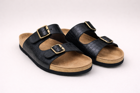 Sandalia Europea - negro croco