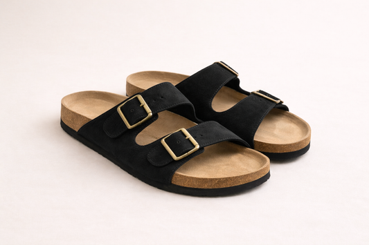 Sandalia Europea - negro gamuzon