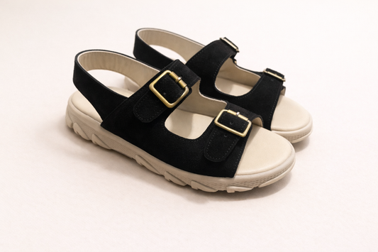 Sandalia Europea Perucha - negro gamuzon